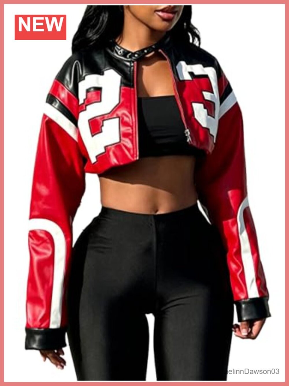 Faux Leather Cropped Bomber Motorcycle Jacket Streetwear Women